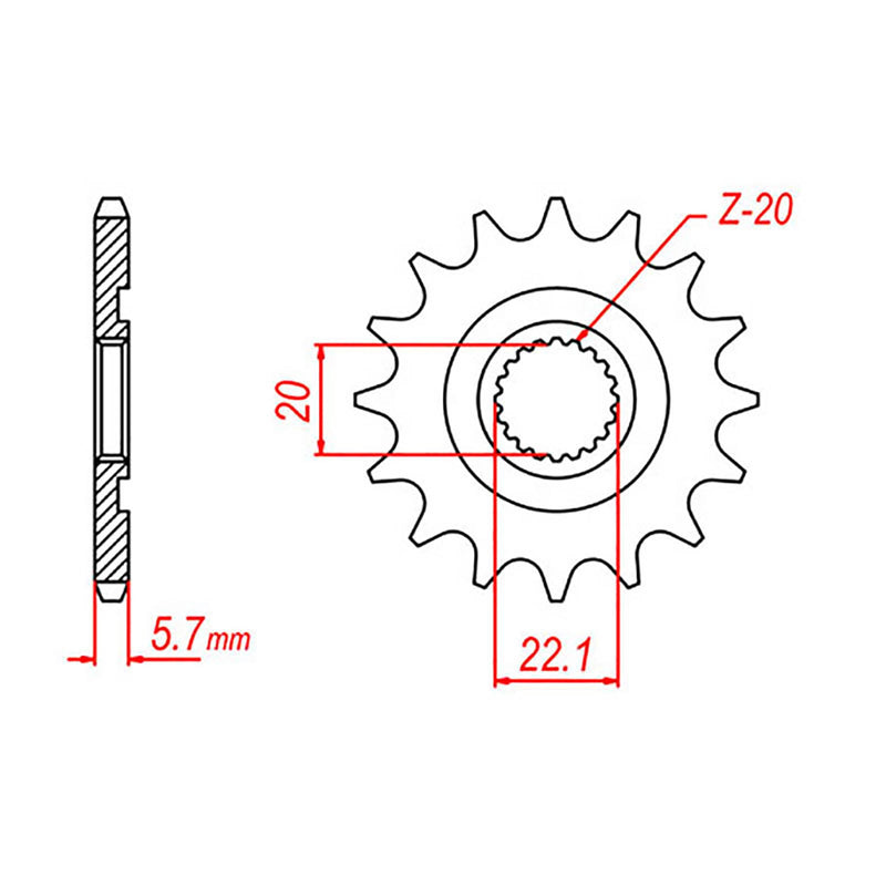 MTX Parts Spkt Front Oe Steel 1590 12T