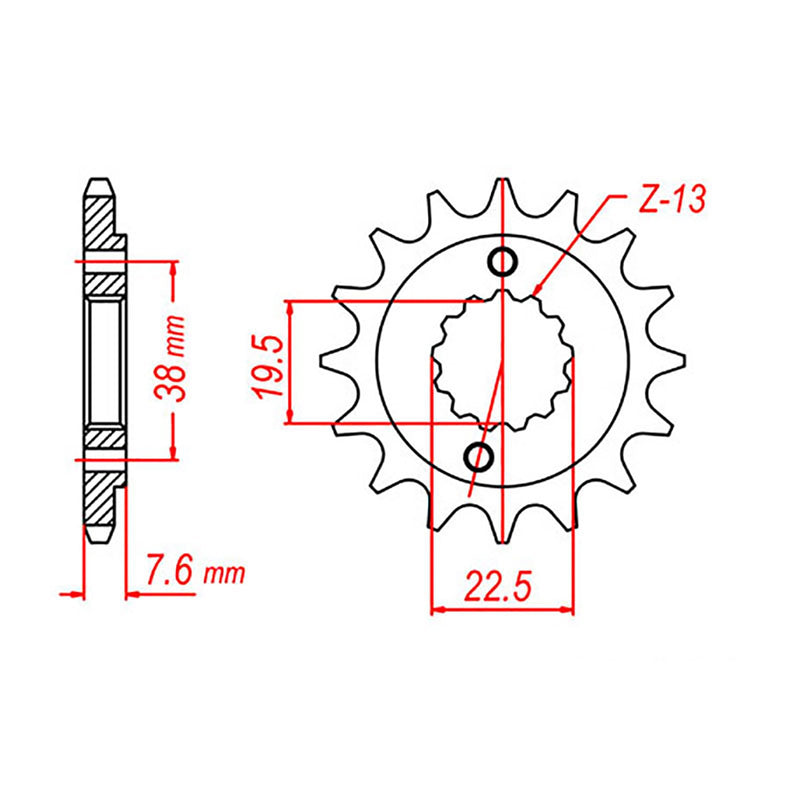 SPKT FRONT OE STEEL 1401 13T