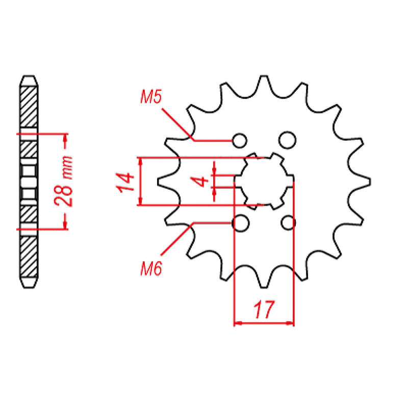 MTX Parts Spkt Front Oe Steel 277 14T