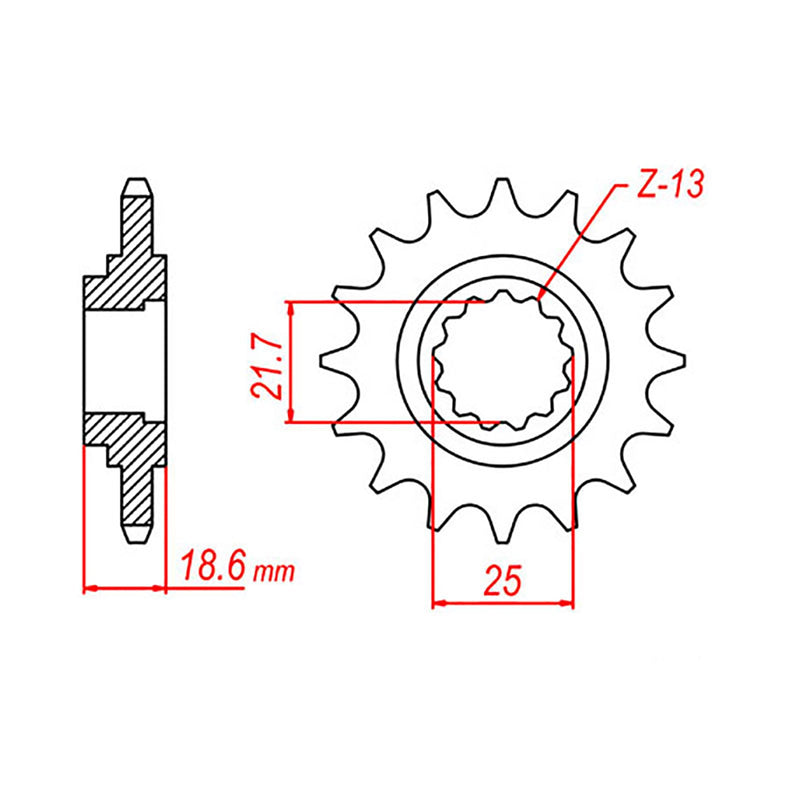 MTX Parts Spkt Front Oe Steel 1538 15T