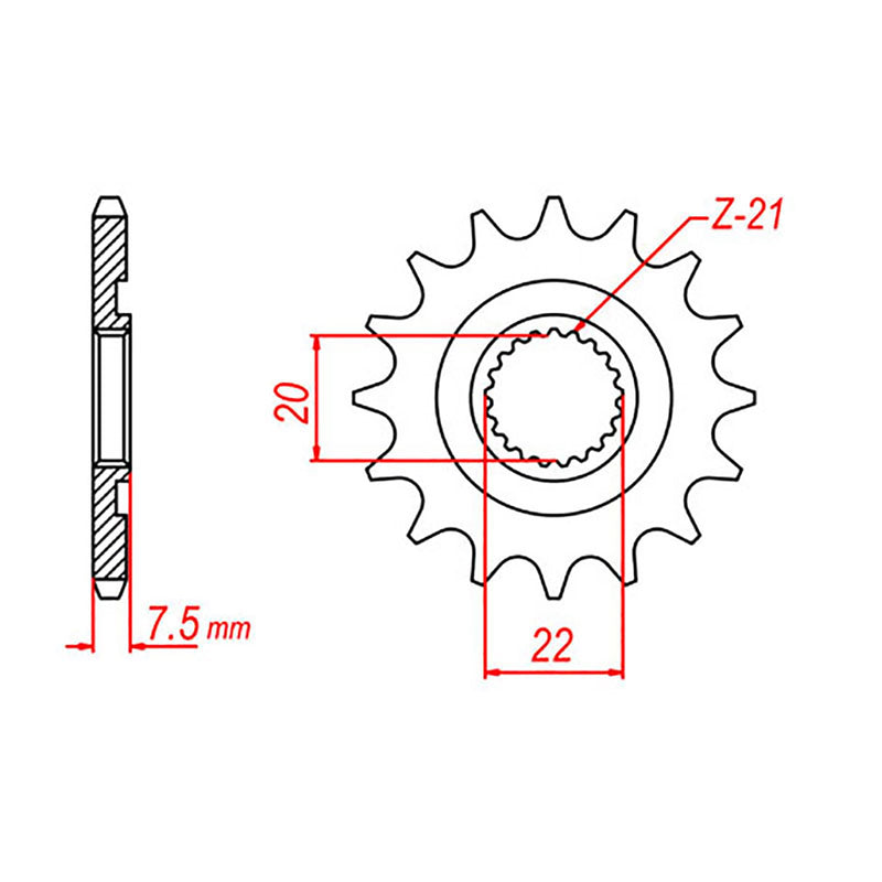 SPKT FRONT OE STEEL 1323 13T