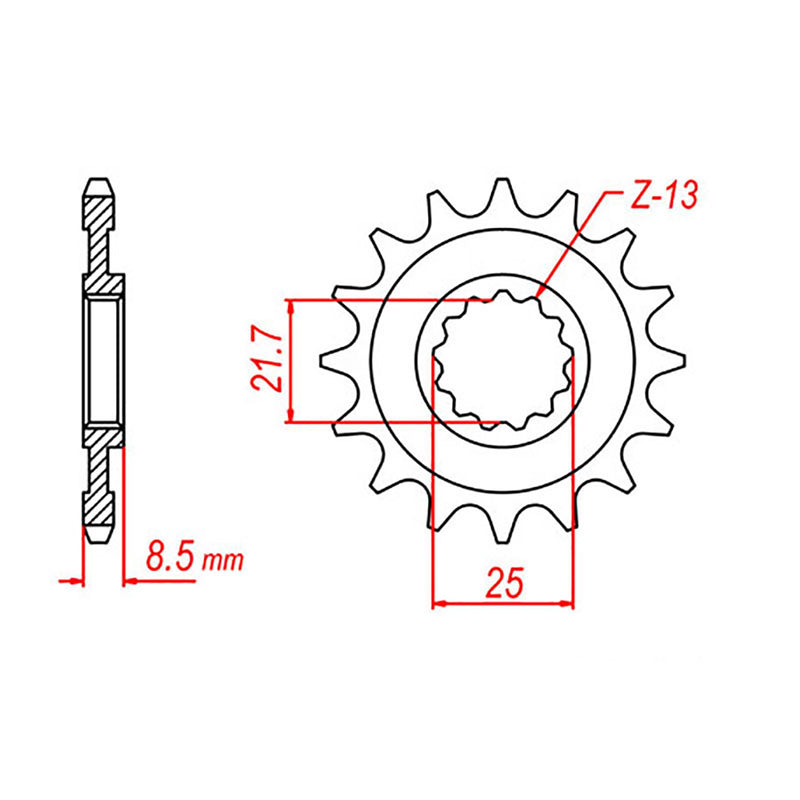 SPKT FRONT OE STEEL 1537 15T