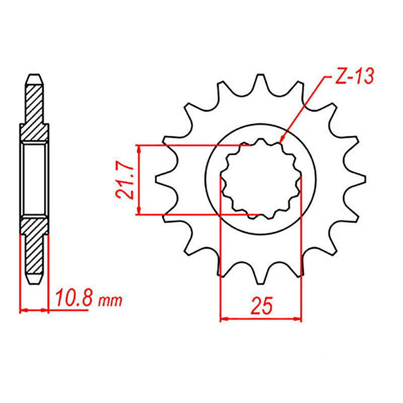 MTX Parts Spkt Front Oe Steel 1586 16T