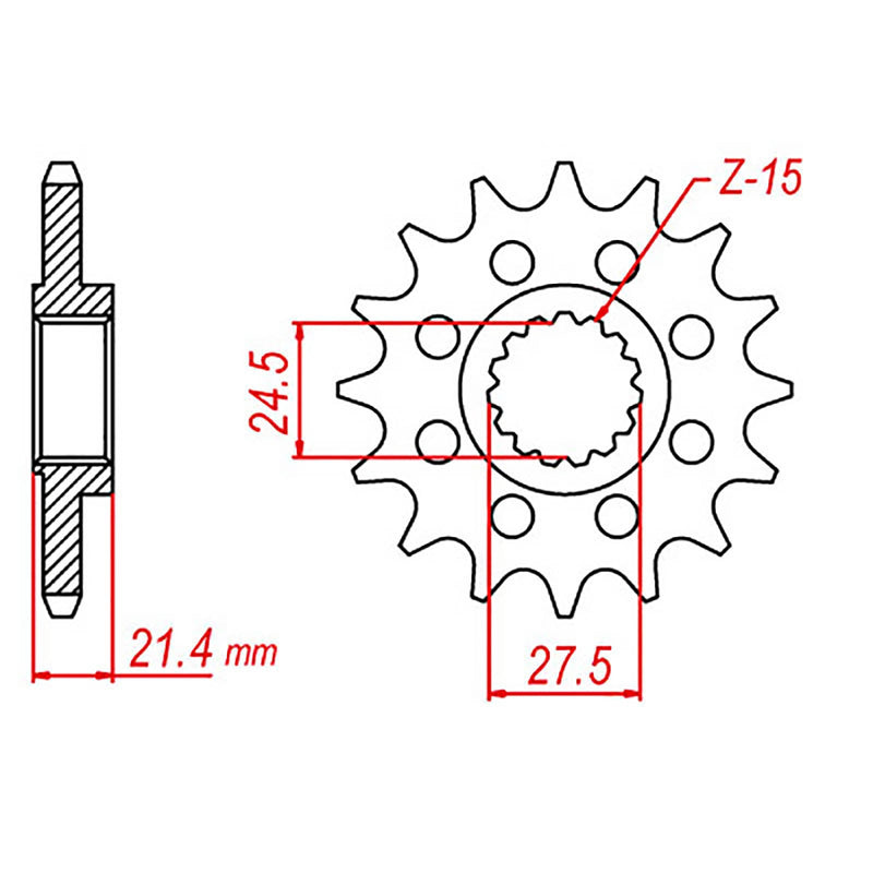 MTX Parts Spkt Front Oe Steel 709 16T