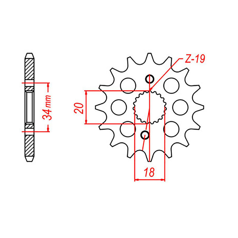 SPKT FRONT OE STEEL 1310 15T