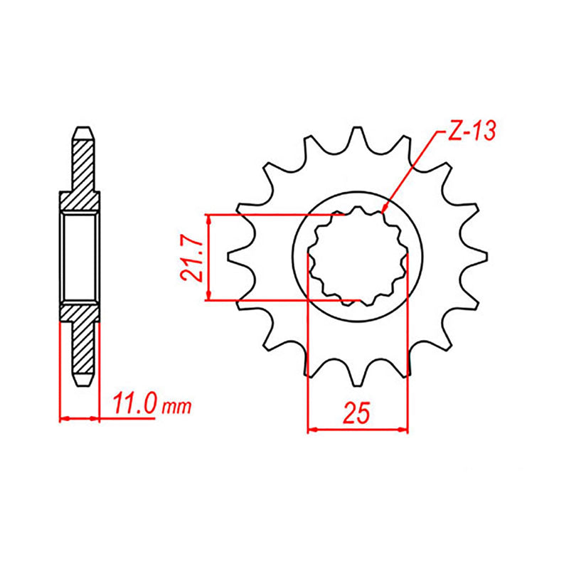 MTX Parts Spkt Front Oe Steel 1595 16T