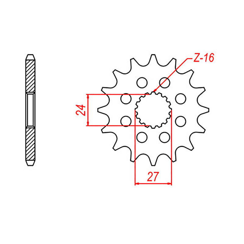 MTX Parts Spkt Front Oe Steel 423 16T