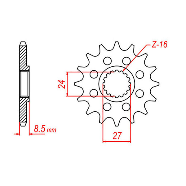 MTX Parts Spkt Front Oe Steel 1423 17T #520