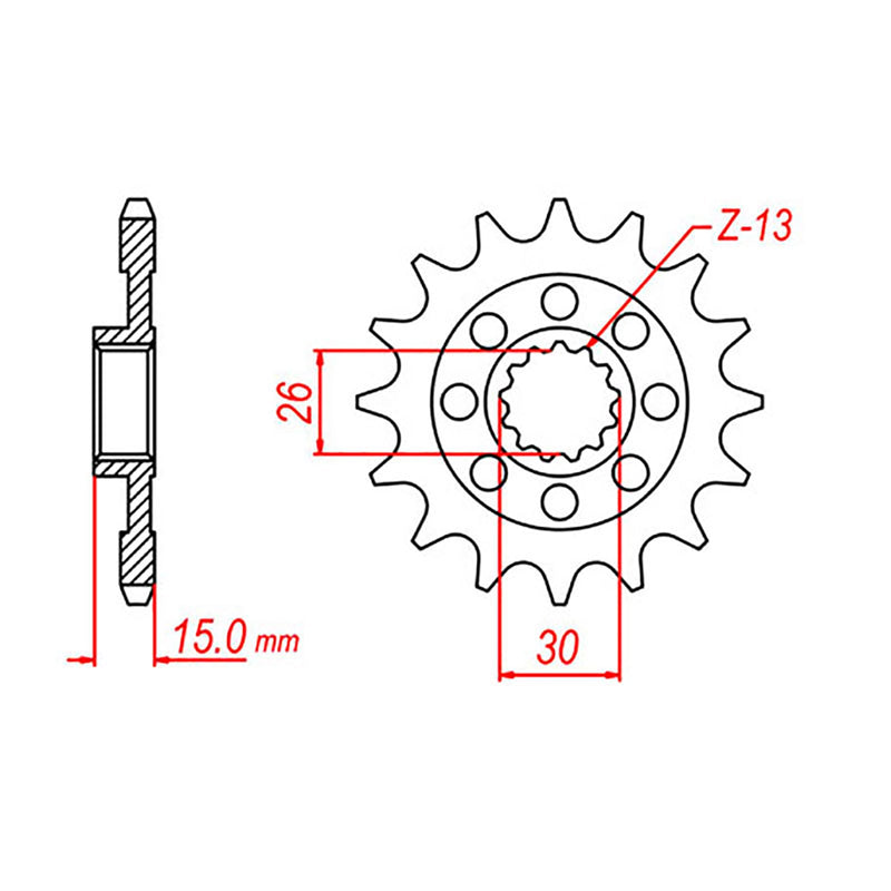 MTX Parts Spkt Front Oe Steel 404 17T