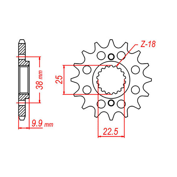 MTX Parts Spkt Front Oe Steel 403 15T #522