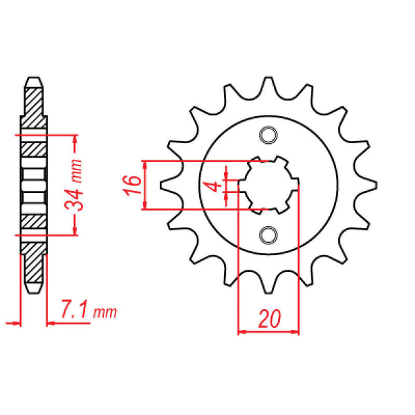 MTX Parts Spkt Front Oe Steel 1903 #520