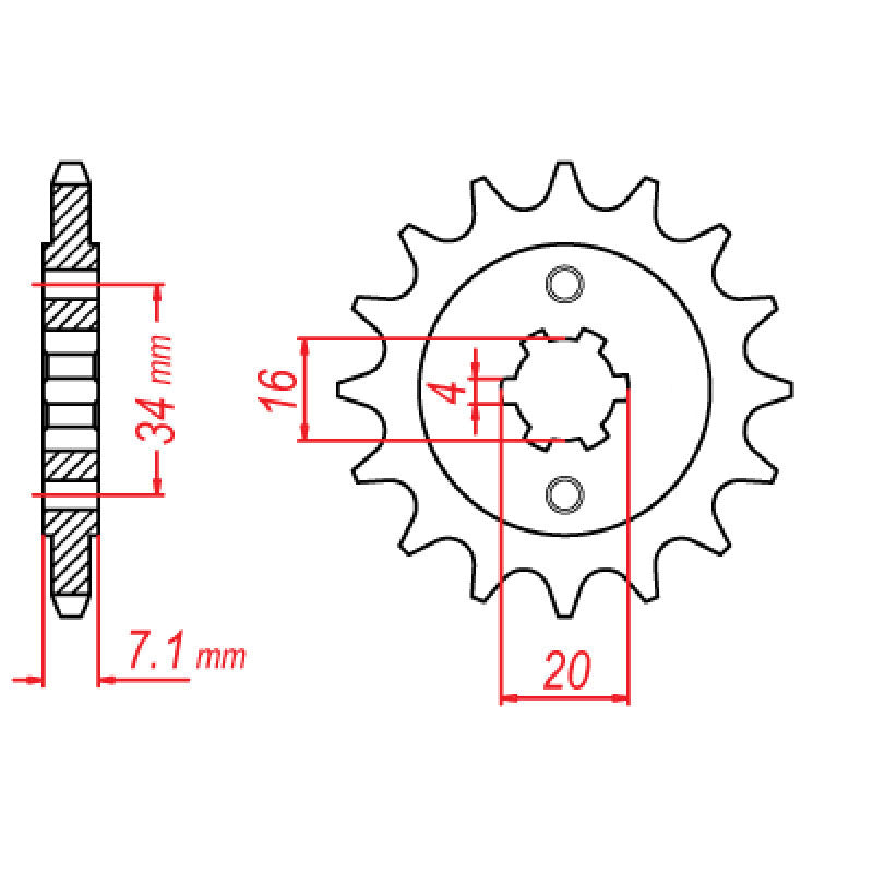 MTX Parts Spkt Front Oe Steel 1903