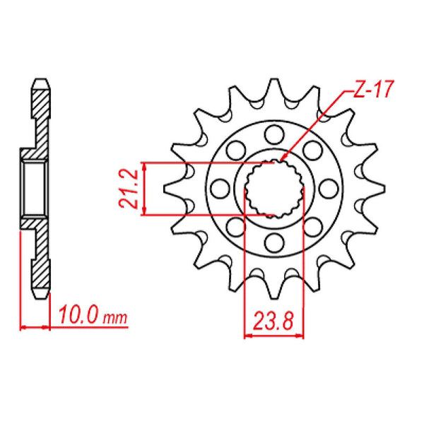 MTX Parts Spkt Front Oe Steel 1443 13T #520