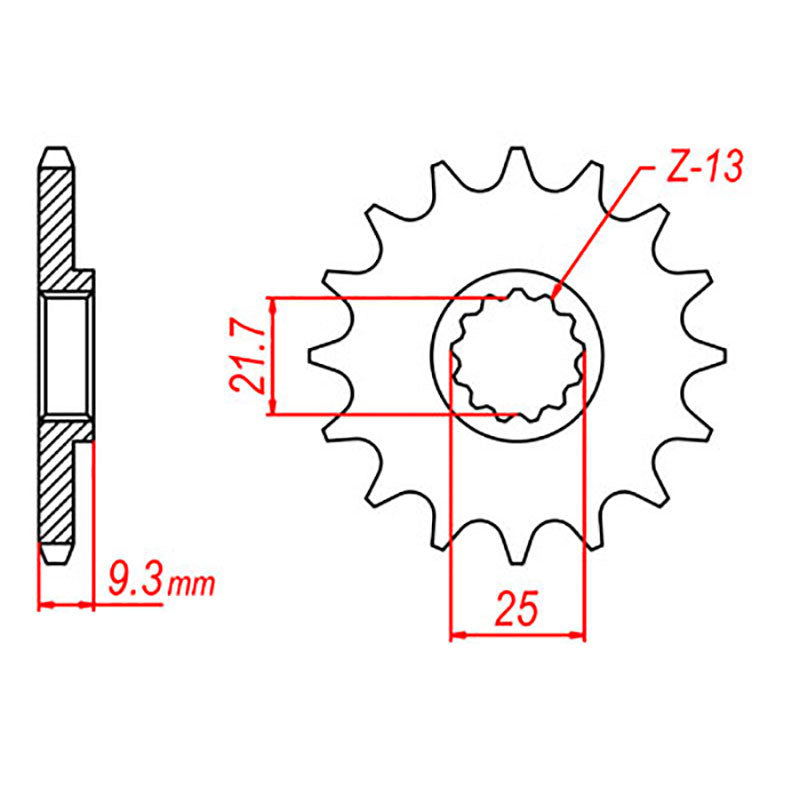 MTX Parts Spkt Front Oe Steel 18NC Mtx 1539