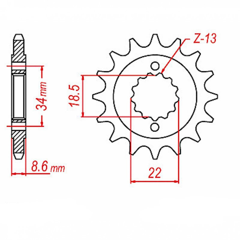 MTX Parts Spkt Front Oe Steel 1908 14T