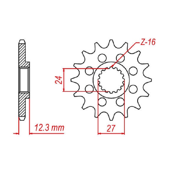 SPKT FRONT OE STEEL 444 17T #525