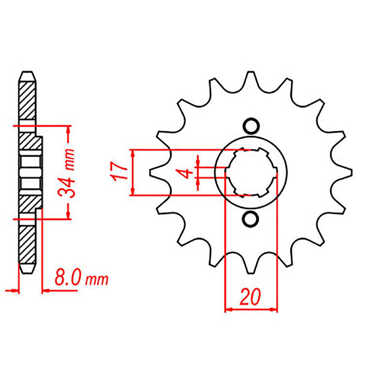 MTX Parts Spkt Front Oe Steel 266 12T