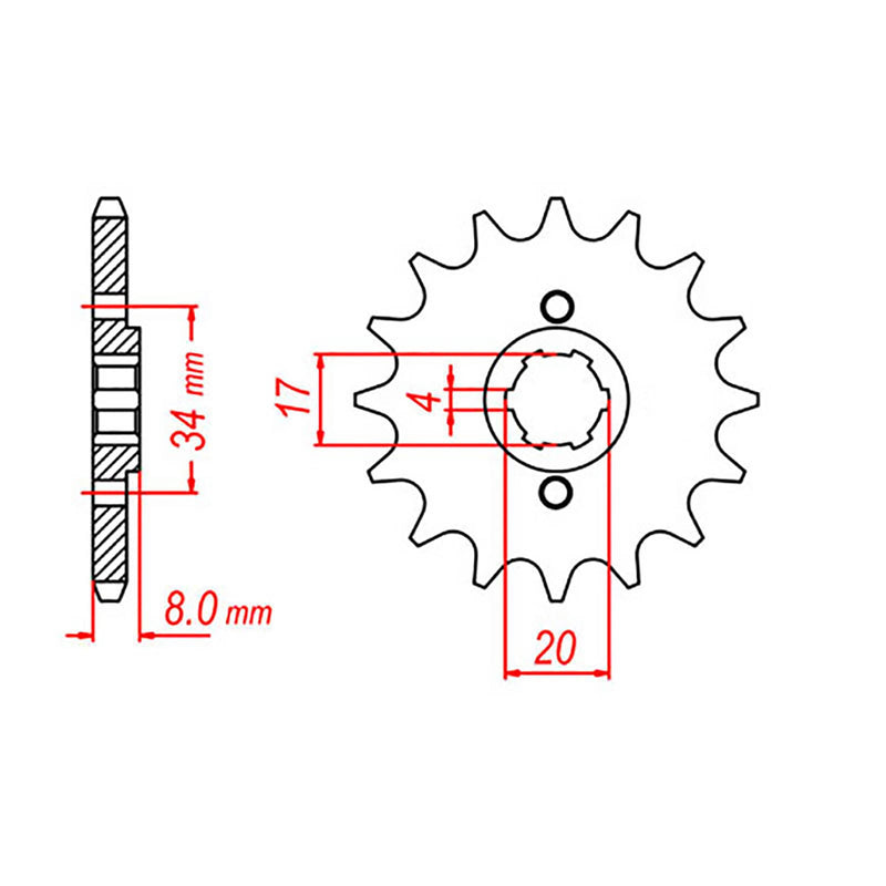 MTX Parts Spkt Front Oe Steel 287 12T