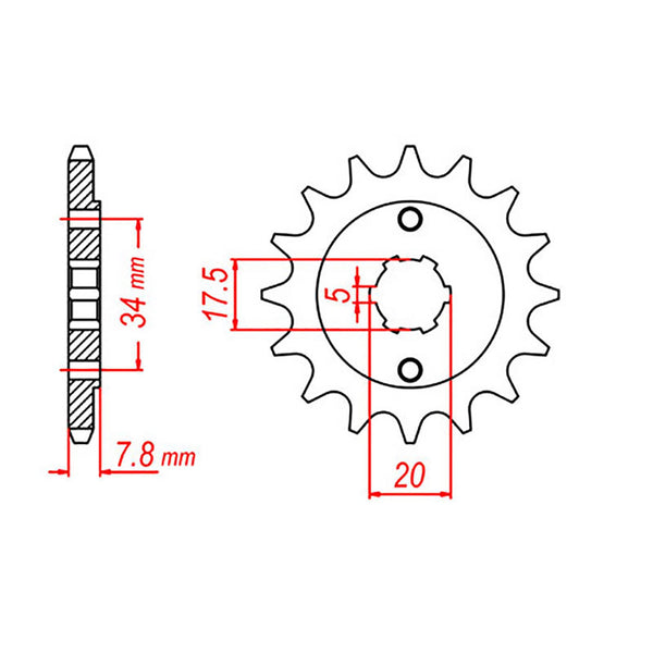 MTX Parts Spkt Front Oe Steel 327 11T #520