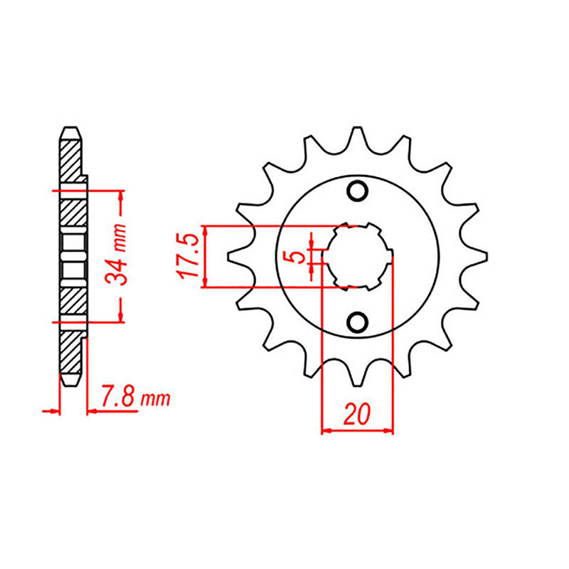 SPKT FRONT OE STEEL 327 14T