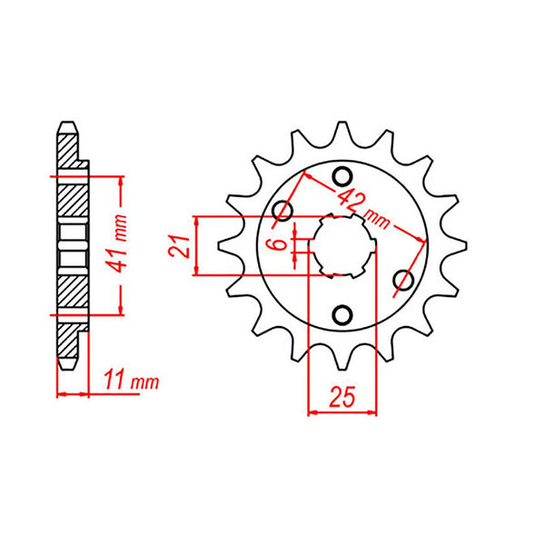 MTX Parts Spkt Front Oe Steel 283 14T #520