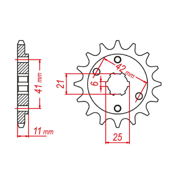 MTX Parts Spkt Front Oe Steel 283 15T #520