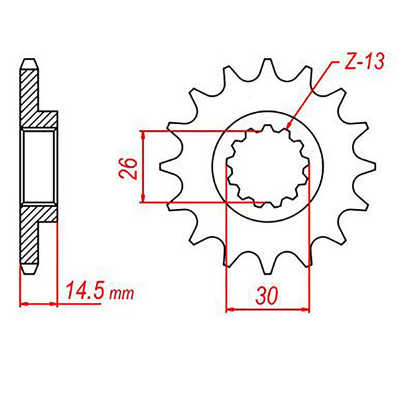 MTX Parts Spkt Front Oe Steel 326 12T #520