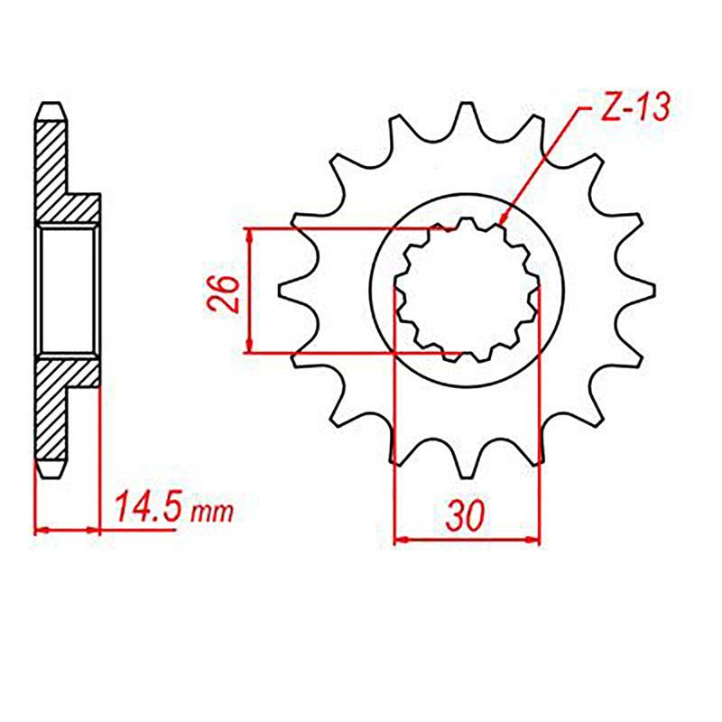 MTX Parts Spkt Front Oe Steel 326 13T