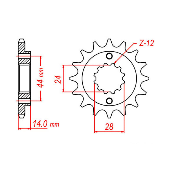 MTX Parts Spkt Front Oe Steel 314 16T #525