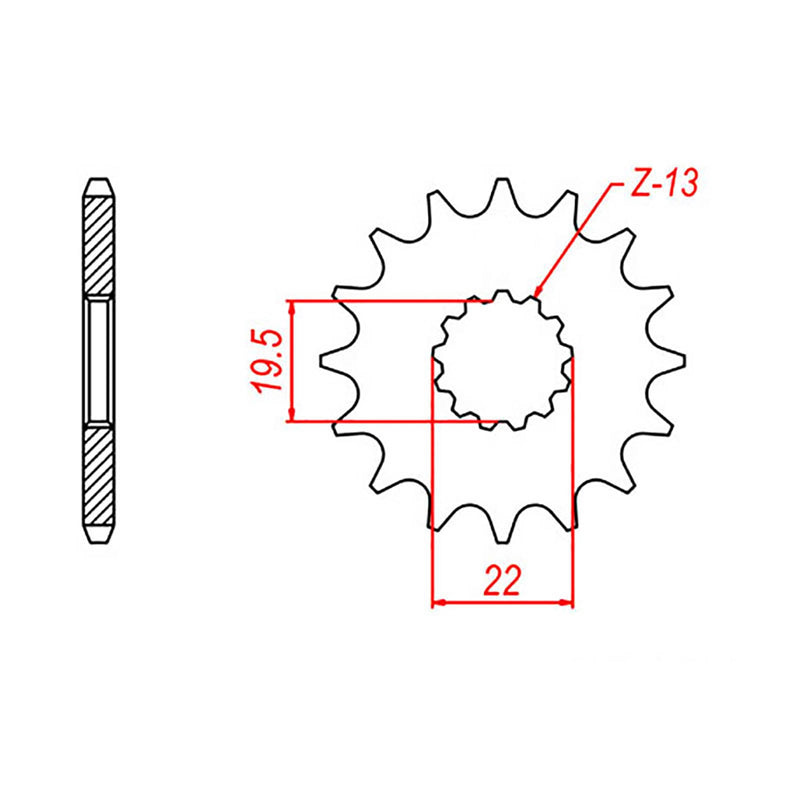 MTX Parts Spkt Front Oe Steel 1439 13T