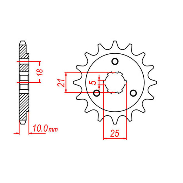 MTX Parts Spkt Front Oe Steel 438 14T #520