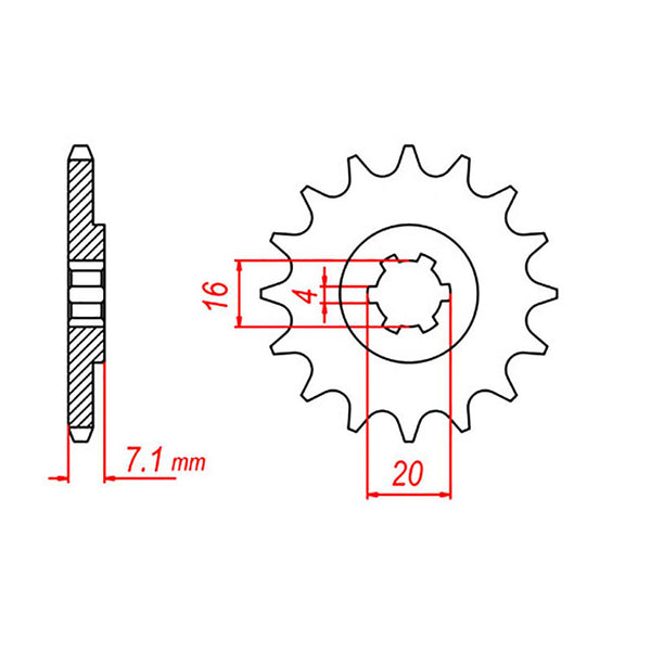 MTX Parts Spkt Front Oe Steel 413 13T #420