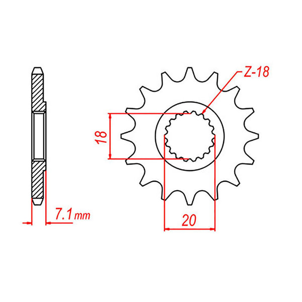 MTX Parts Spkt Front Oe Steel 427 13T #520