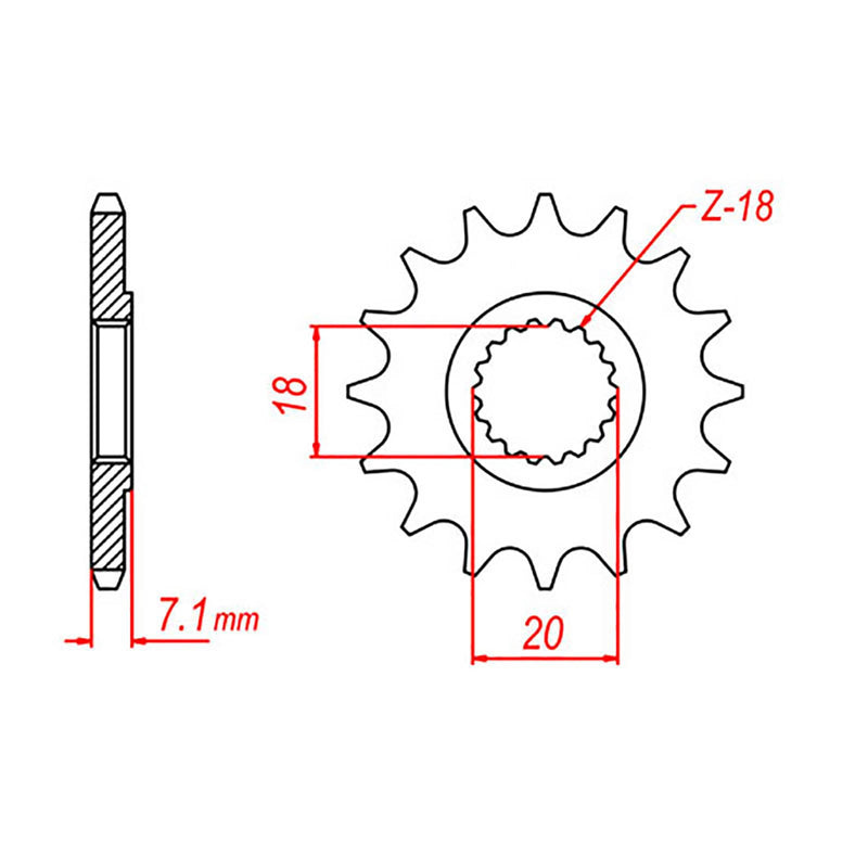 MTX Parts Spkt Front Oe Steel 427 13T