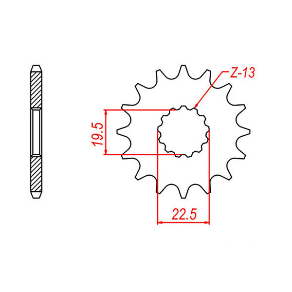 MTX Parts Spkt Front Oe Steel 433 14T #525