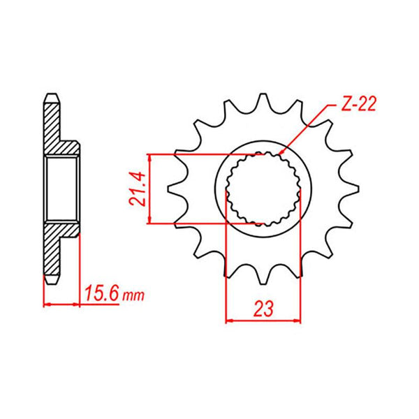 SPKT FRONT RK STEEL 577 13T #520