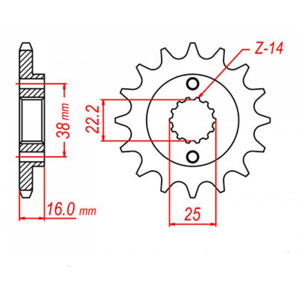 MTX Parts Spkt Front Oe Steel 736 15T #520