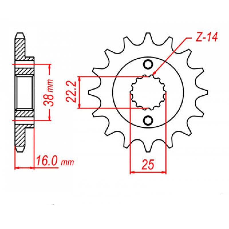 MTX Parts Spkt Front Oe Steel 736 15T