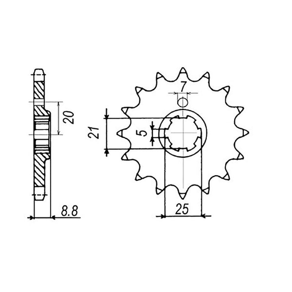 MTX Parts Spkt Front Oe Steel 507 14T #520