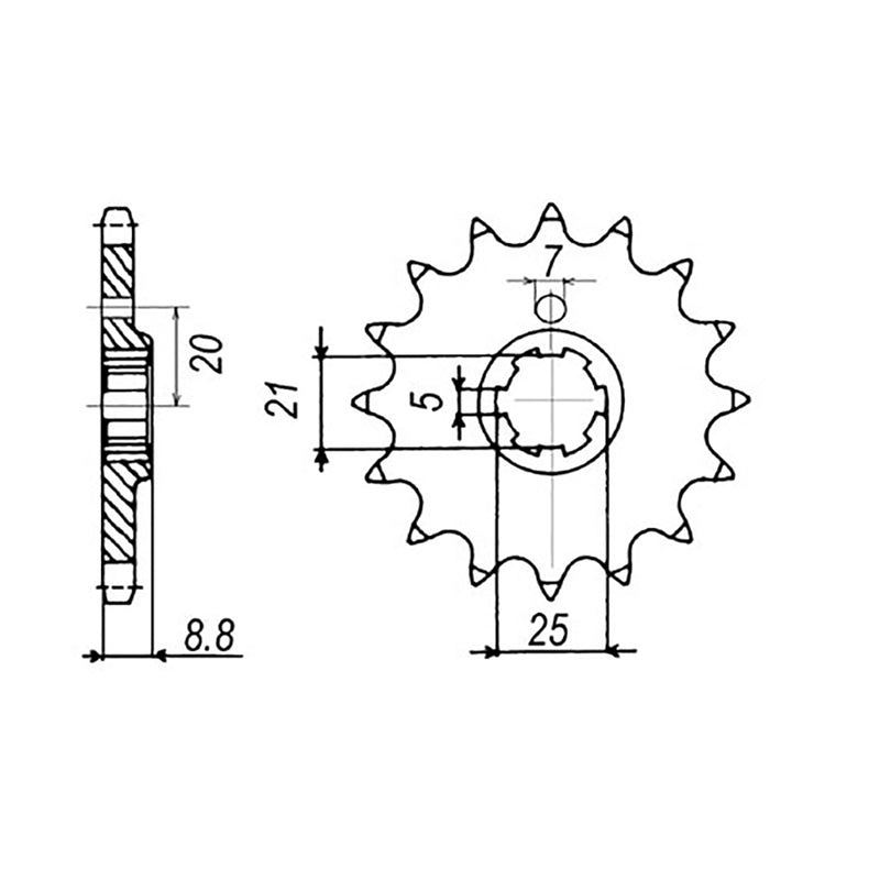 MTX Parts Spkt Front Oe Steel 507 14T