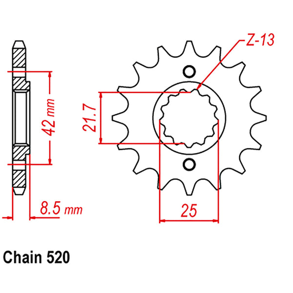 MTX Parts Spkt Front Oe Steel 516 15T #520