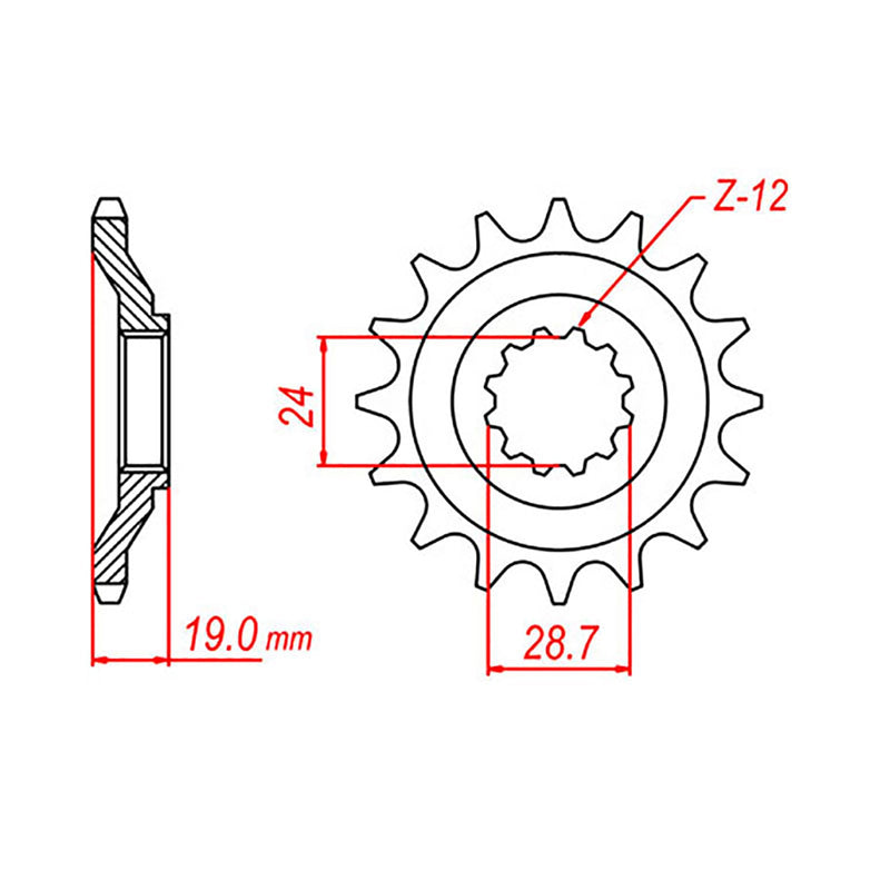 MTX Parts Spkt Front Oe Steel 526 15T
