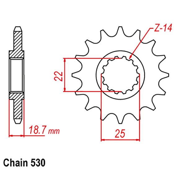 MTX Parts Sprocket Front Mtx 52900 14T #530