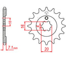 MTX 555 Steel Front Sprocket