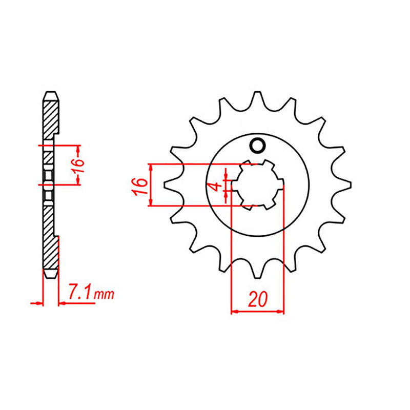 MTX 555 Steel Front Sprocket