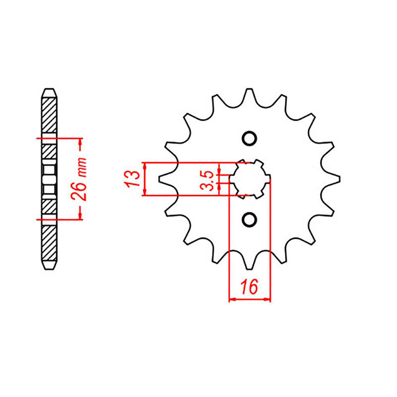 MTX Parts Spkt Front Oe Steel 563 12T