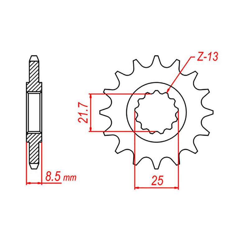 MTX Parts Spkt Front Oe Steel 578 14T