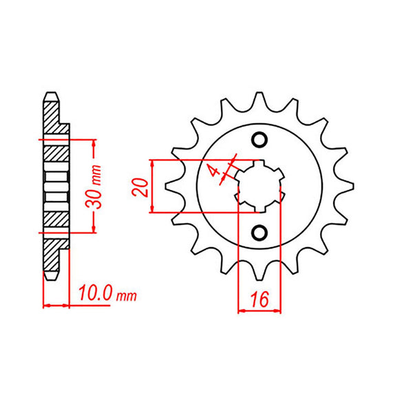 MTX Parts Spkt Front Oe Steel 711 14T #520
