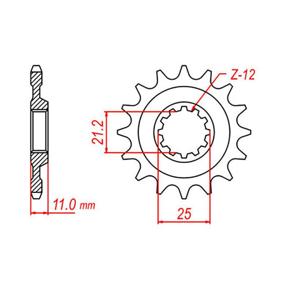 SPKT FRONT RK STEEL 824 16T #520