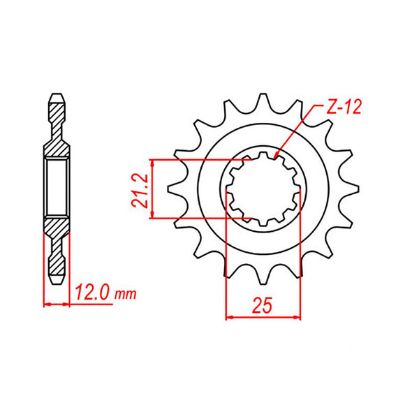 MTX Parts Spkt Front Oe Steel 823 15T #520